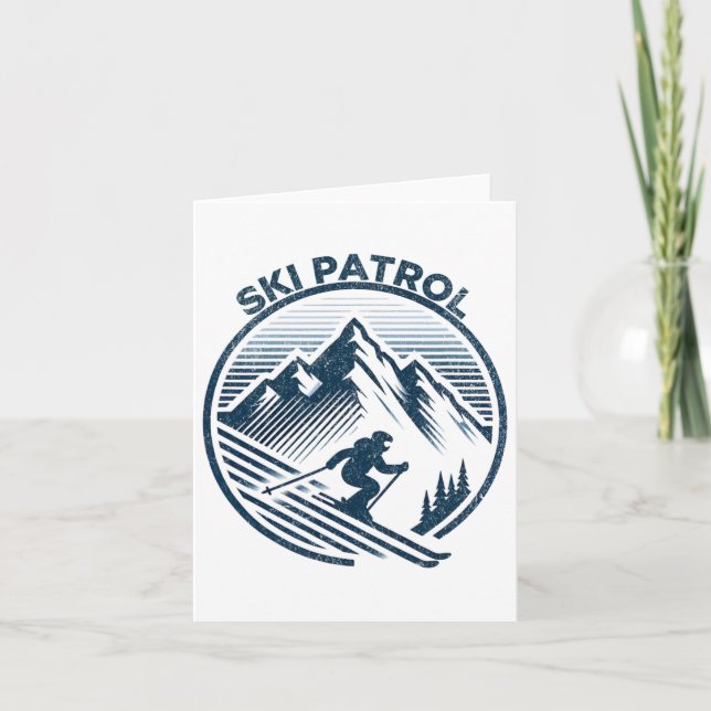 Cartão Matching Ski Patrol Ski Resort Winter Skiing (Frente)