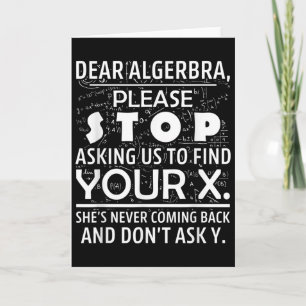 Cartão Matemática Divertida Para Amantes de Matemática Ne
