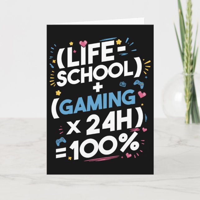 Cartão Matemática Divertida para Gamer Adolescente – Fórm (Frente)