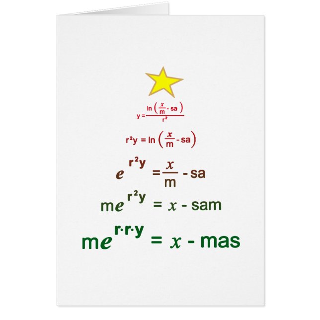Cartão Matemática do Natal (Frente)