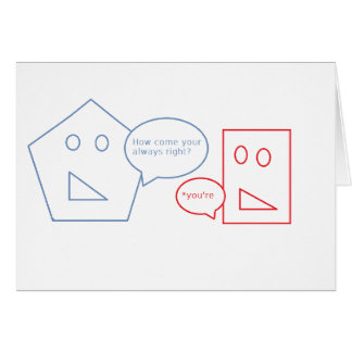 Cartão Matemática e chalaça inglesa