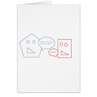 Cartão Matemática e chalaça inglesa