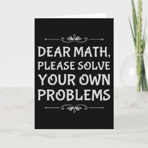 Cartão Matemática Engraçada Tween Querida Matemática Por