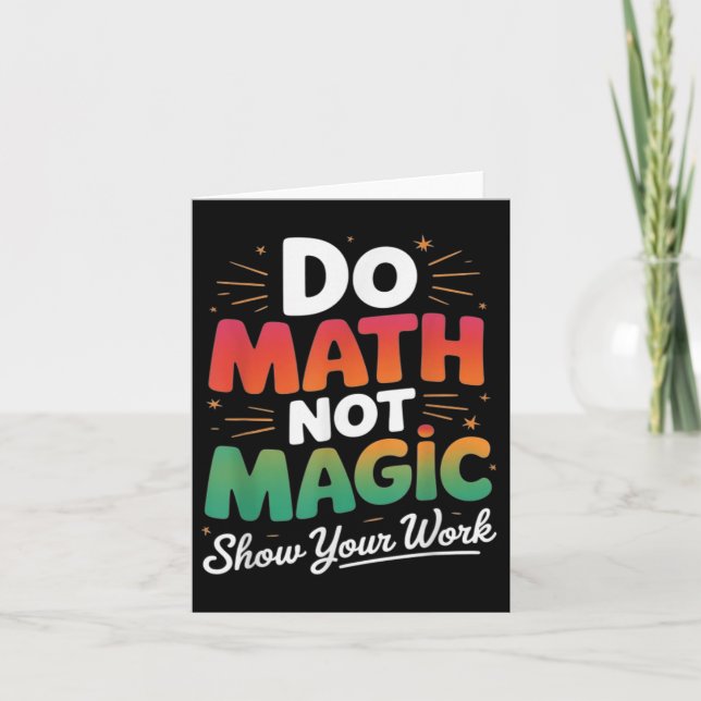 Cartão Matemática Não Magia Engraçada Professora De Matem (Frente)