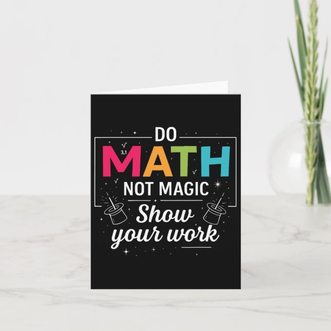 Cartão Matemática Não Magia Engraçada Professora De Matem (Frente)