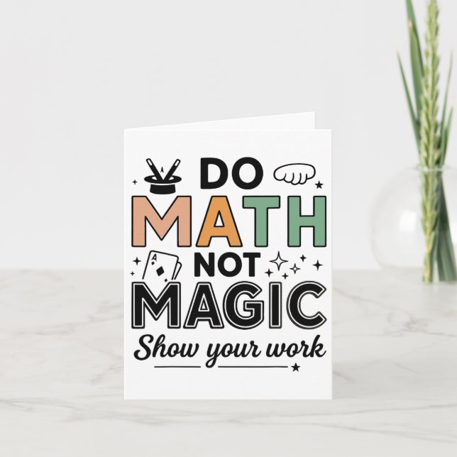 Cartão Matemática Não Magia Engraçada Professora De Matem (Frente)