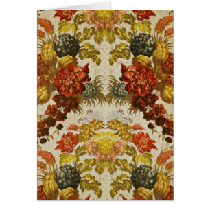 Cartão Matéria têxtil com um teste padrão floral de