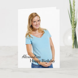 Cartão Maternidade de Foto de Aniversário Grávida Mãe Per