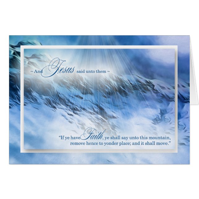 Cartão Mateus 17:20 Nada é Impossível Montanhas Azuis (Frente Horizontal)