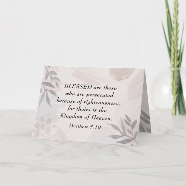 Cartão Mateus 5:10 Abençoados são os Beatitudes perseguid (Frente)