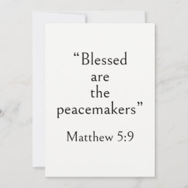 Cartão Mateus 5:9 Versículo Bíblico, Escritura para Paz,