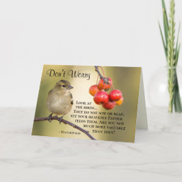 Cartão Mateus 6:26 Os pássaros ainda não semeiam ou colha