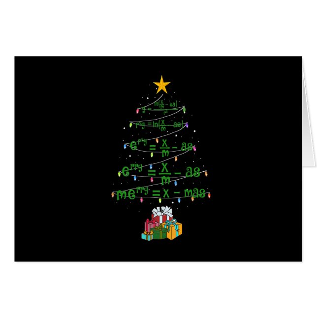 Cartão Math Christmas Tree Lights Maastricht Teacher Xmas (Frente horizontal)