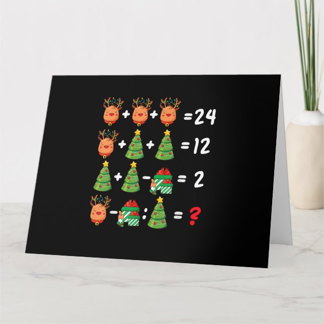Cartão Math Teacher Christmas Order Of Operations Quiz Fu (Frente)