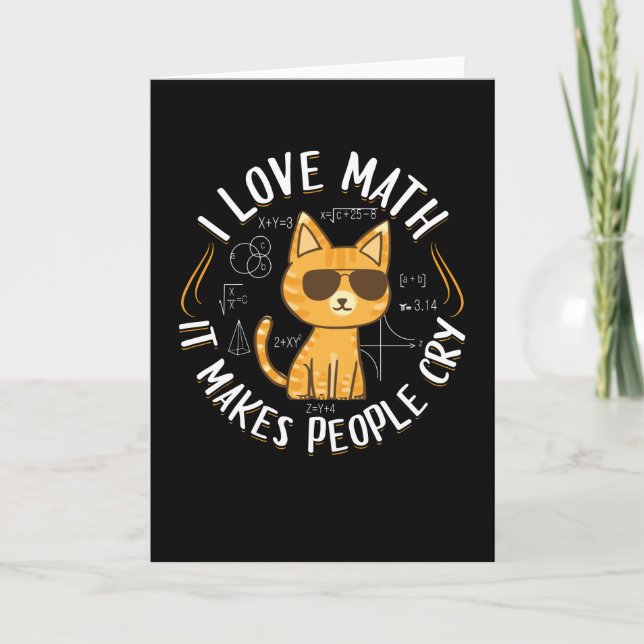 Cartão Mathemat | Eu amo matemática | Presente de matemát (Frente)