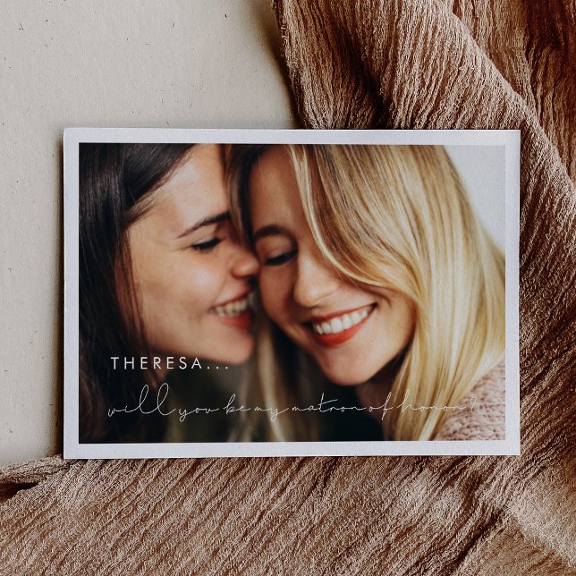 Cartão Matron de honra minimalista (Criador carregado)