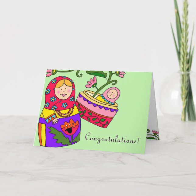 Cartão Matroshka e Baby (Frente)