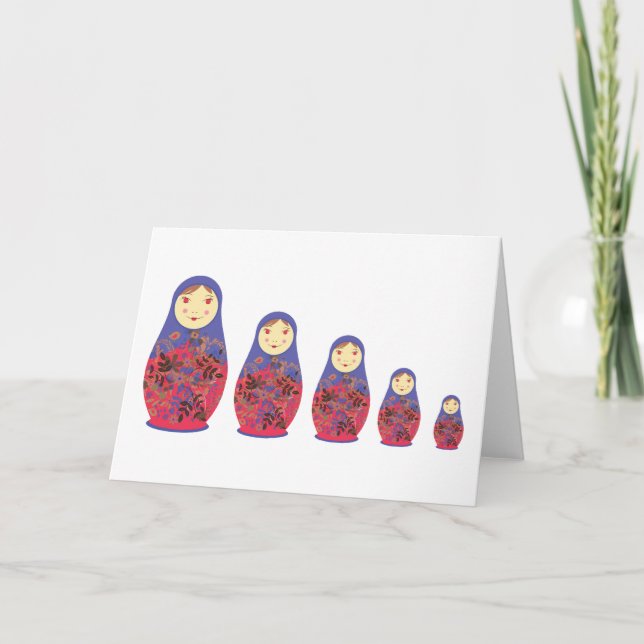 Cartão Matryoshka Doll ~ Russian Nesting / Babushka (Frente)
