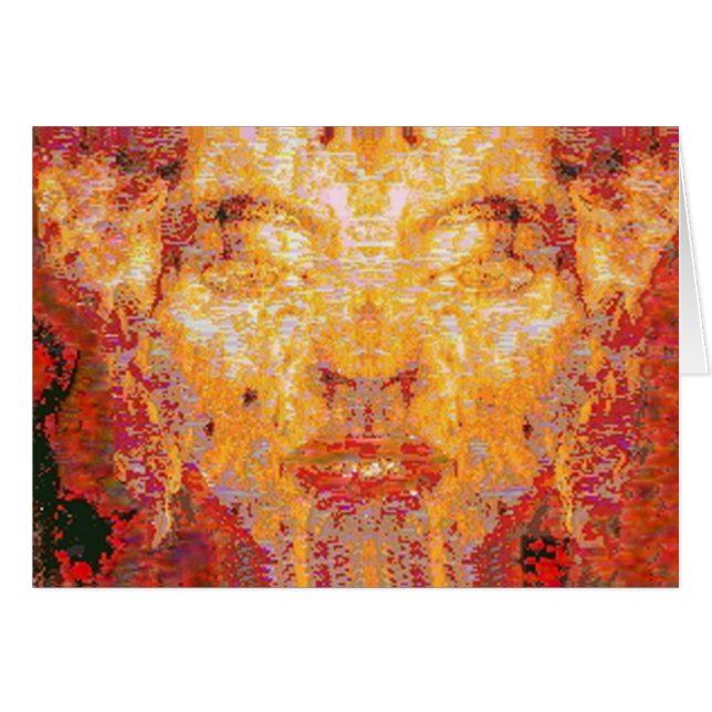 Cartão MATTER NÃO IMPORTA Máscara Fractal em amarelo-verm (Frente Horizontal)