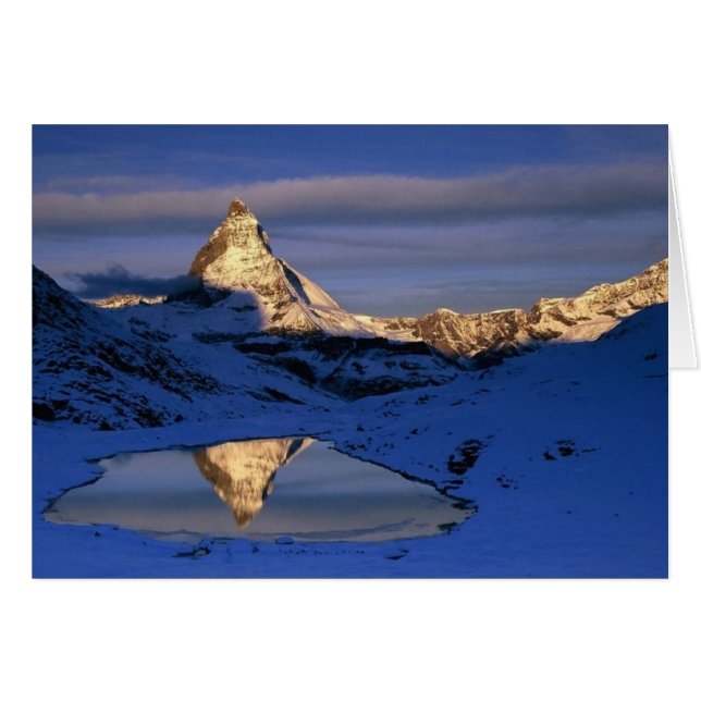 Cartão Matterhorn Refletido, Suiça (Frente Horizontal)