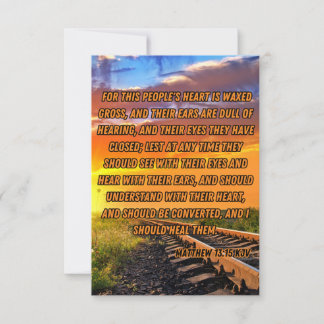 Cartão Matthew 13:15 Bíblia KJV Verse Pic Saudação