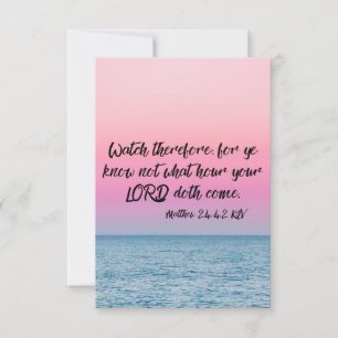 Cartão Matthew 24:42 Bíblia KJV Verse Pic Saudação Simple