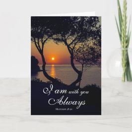 Cartão Matthew 28:20 Estou com você sempre Ouro Sunset