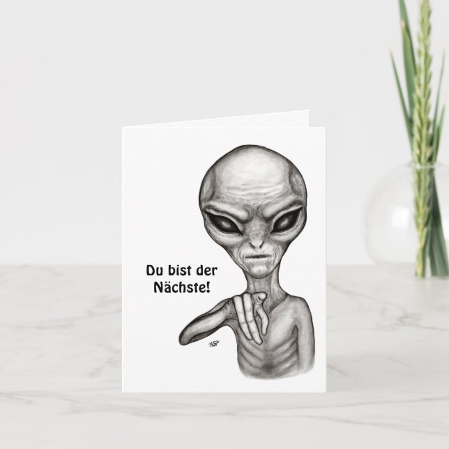 Cartão Mau Alien, você é o próximo! (Frente)