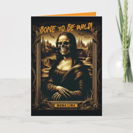 Cartão Mau Para O Halloween Da Mona Óssea Lisa Skeleton
