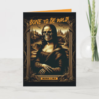 Cartão Mau Para O Halloween Da Mona Óssea Lisa Skeleton