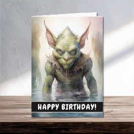 Cartão Mau Wicked Fantasy Goblin Feliz Aniversário