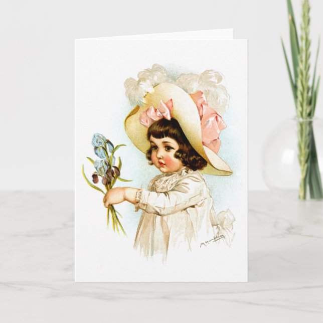 Cartão Maud Humphrey: Criança francesa (Frente)