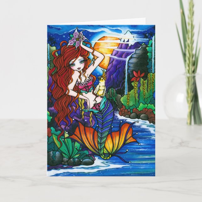 Cartão Maui Princess Mermaid Fairy Cockatoa Card (Frente)