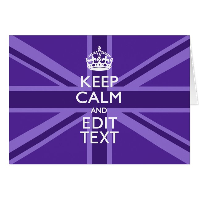 Cartão Mauve Roxo Mantém Calma E A Sua Tomada De Texto (Frente Horizontal)