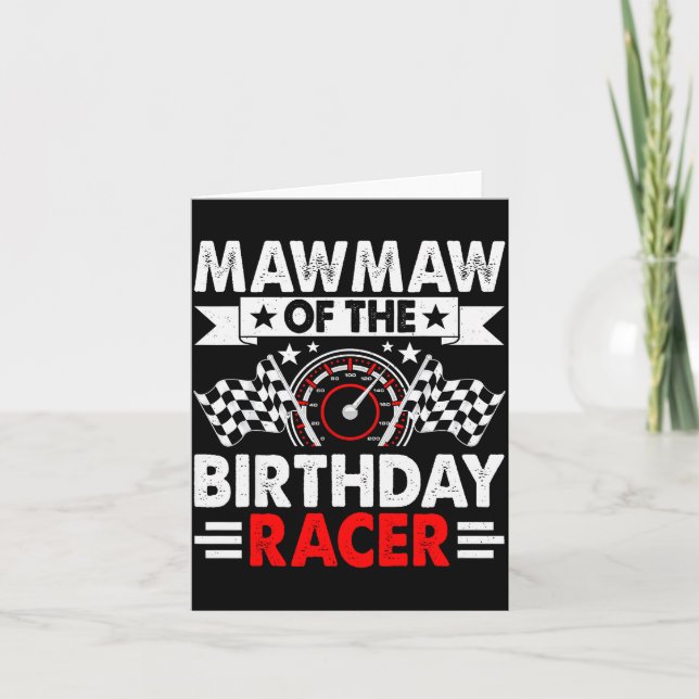 Cartão Mawmaw Of The Birthday Racer Race Car Party Family (Frente)