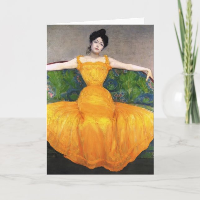 Cartão Max Kurzweil- Lady in Yellow Dress (Frente)
