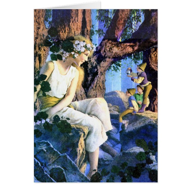 Cartão Maxfield Parrish's Fair Princess e os Gnomos (Frente)