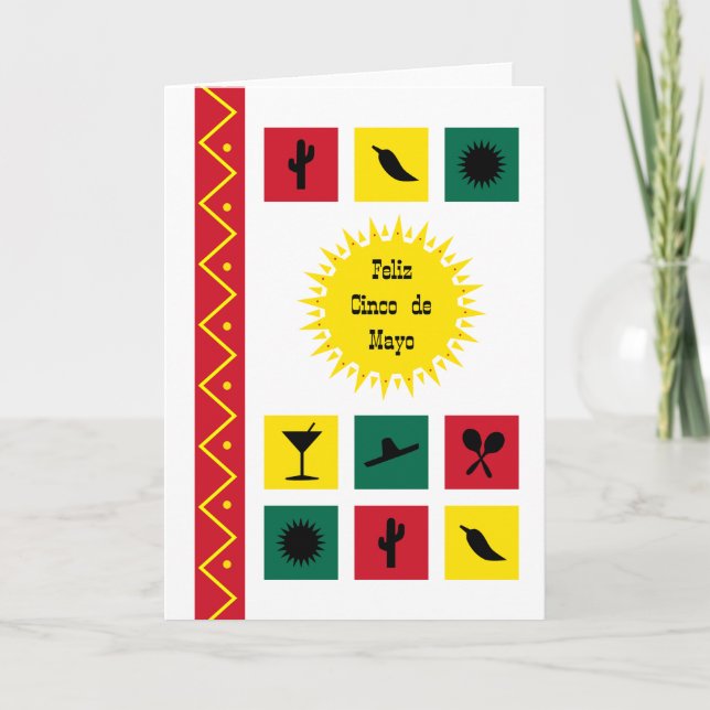 Cartão May 5 Cinco de Mayo inspirado no México (Frente)