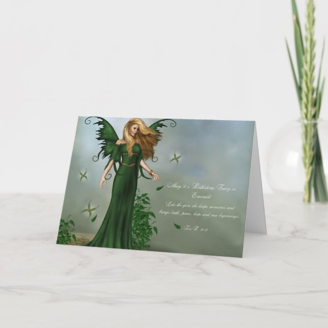 Cartão May Birthstone Fairy (Frente)