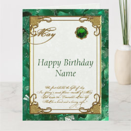 Cartão May Emerald Birthstone Aniversário 8,5x11