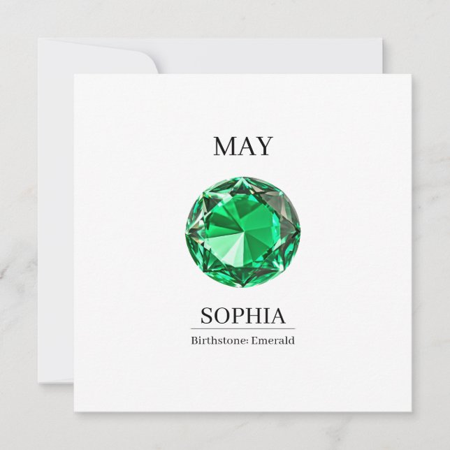Cartão May Emerald  Personalized Birthday Card (Frente)
