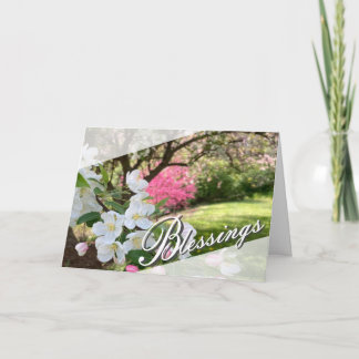 Cartão May Flowers Pink Blessings Greeting Card