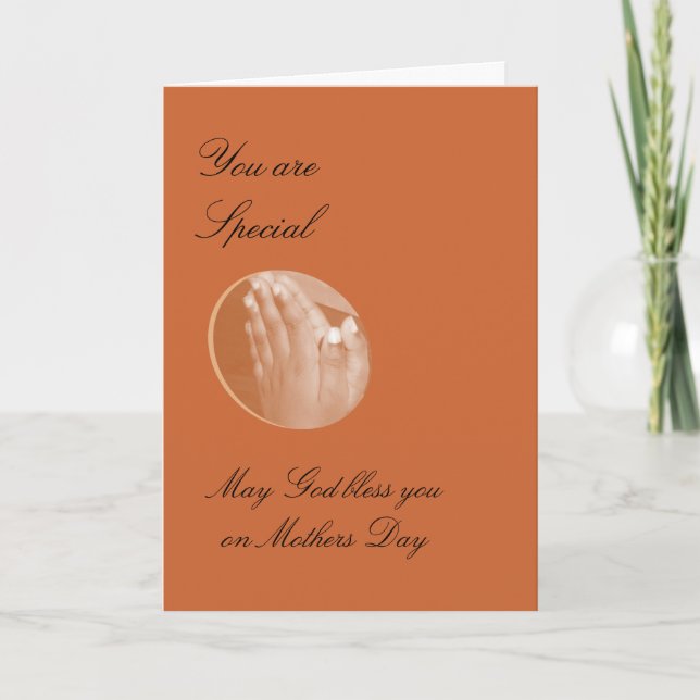 Cartão May God Bless You on Mother's Day. (Frente)