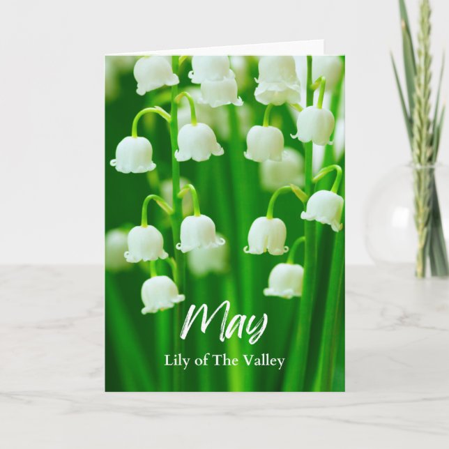 Cartão May Lily of the Valley Birth Month Flower Birthday (Frente)
