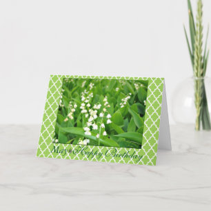 Cartão May Stunning White Lily of the Valley Birthday
