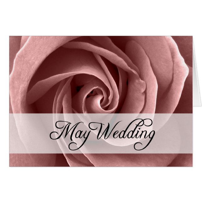 Cartão May Wedding : rosa da temporada : (Frente Horizontal)
