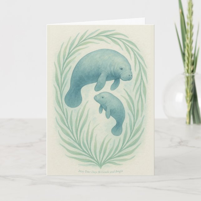 Cartão May Your Days Be Gentle and Bright – Mother & Baby (Frente)