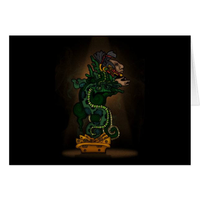 Cartão Mayan Serpent Deus (Frente Horizontal)