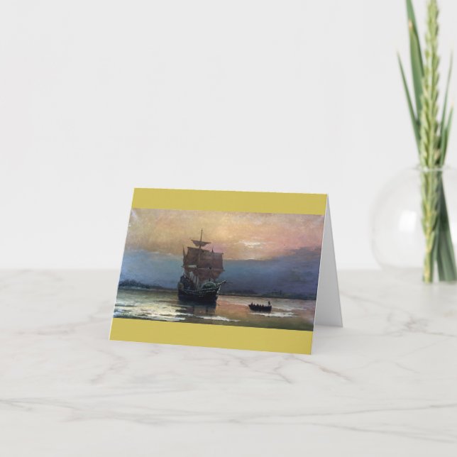 Cartão Mayflower in Plymouth by William F. Halsall 1882 (Frente)