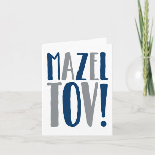 Cartão Mazel Tov Block Navy + Grey